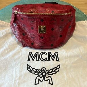 Red MCM belt bag. Great condition